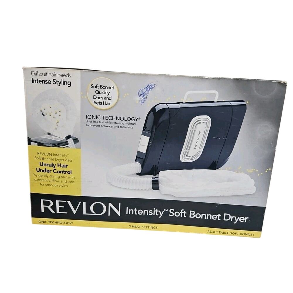 Ionic Soft Bonnet Hair Dryer Styling 3 Heat Level Built in Hose & Cord Storage